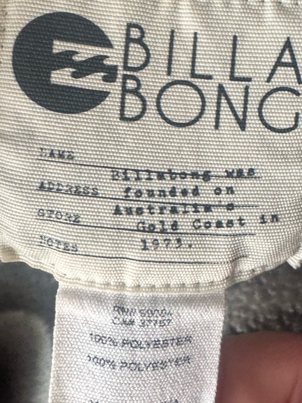 Vintage Y2K Billabong Grey Striped Full Zip Hoodie Pink Stitching - Picture 3 of 4